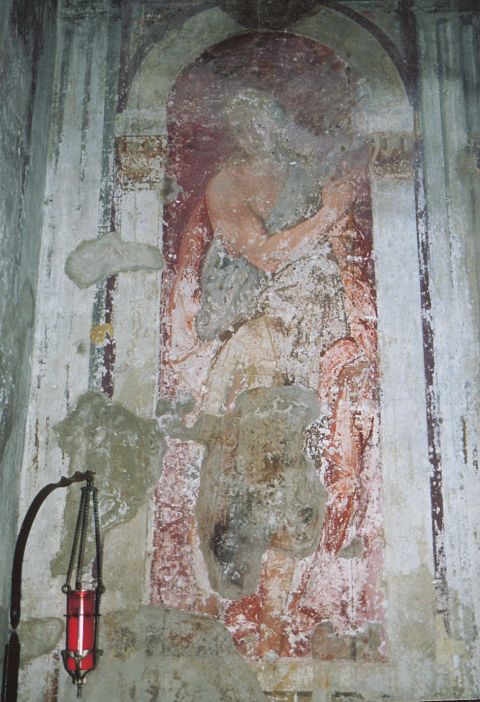 Particolare all'interno della Chiesa: Sant’Anna, affresco.